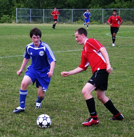 David playing soccer