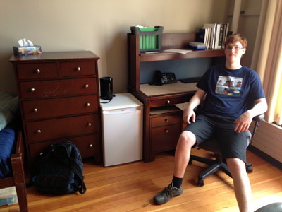 James in his dorm